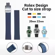 For Rolex Daytona Original Watch Strap FKM Rubber Watch Band with Quick Release Folding Buckle 20mm 22mm Cut To Size Watch Strap