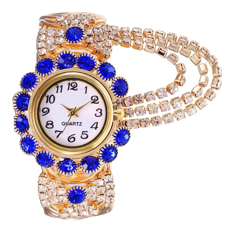 Luxury Women Quartz Wristwatch Fashion Ladies Watches Diamond Rhinestone Alloy Steel Strap Clock Waterproof