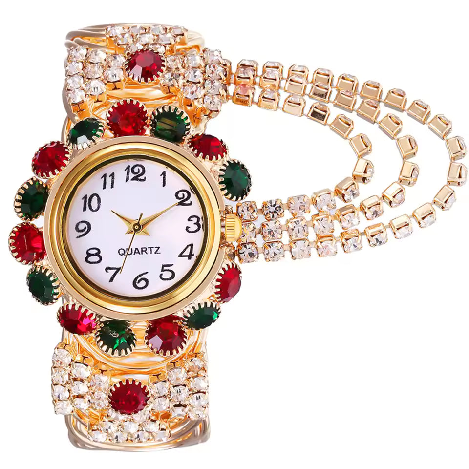Luxury Women Quartz Wristwatch Fashion Ladies Watches Diamond Rhinestone Alloy Steel Strap Clock Waterproof