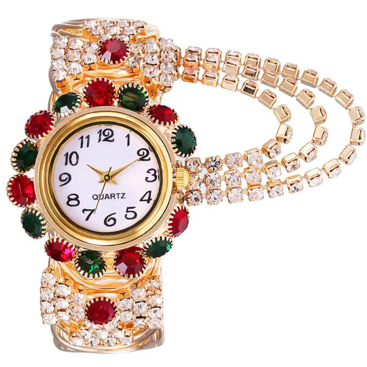 Luxury Women Quartz Wristwatch Fashion Ladies Watches Diamond Rhinestone Alloy Steel Strap Clock Waterproof